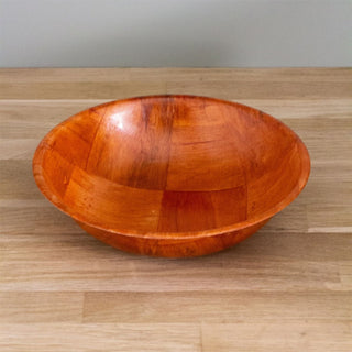 Round Wooden Woven Bowl | Wood Weave Kitchen Fruit Snack Salad Picnic Bowl - 25cm