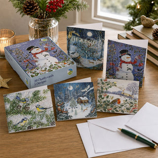 RSPB Charity Christmas Cards Box of 20 Christmas Cards with 5 Designs, Wildlife