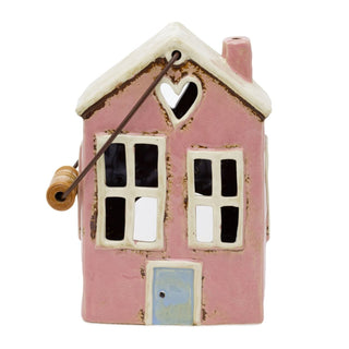 Rustic Ceramic House Tealight Holder | Distressed Lantern Candle Holder