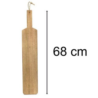 Rustic Mango Wood Serving Platter with Handle | Long Wood Kitchen Board - 68cm
