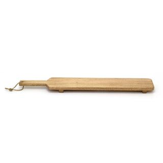 Rustic Mango Wood Serving Platter with Handle | Long Wood Kitchen Board - 68cm
