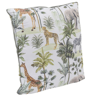 Safari Animal Scatter Cushion, 43x43cm Tropical Tree Sofa Pillow with Cushion