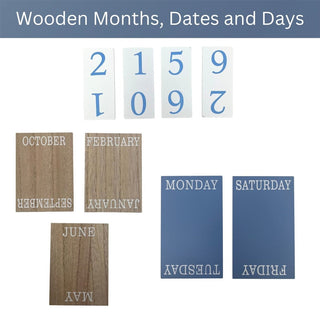 Sandy Beach Perpetual Calendar, 15.5x12cm Nautical Wooden Block Desk Calendar