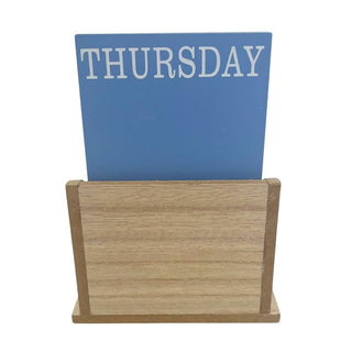 Sandy Beach Perpetual Calendar, 15.5x12cm Nautical Wooden Block Desk Calendar