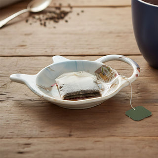 Sandy Beach Tea Bag Tidy, 12cm Nautical Teabag Dish, Coastal Tea Spoon Rest