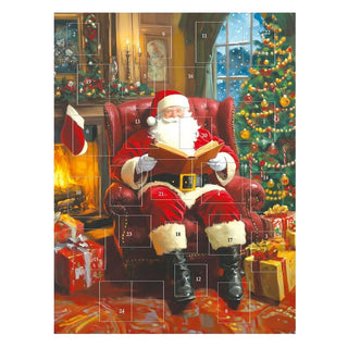 Santa by the Fireside Christmas Advent Calendar, Santa Reading by the Fire