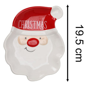 Santa Christmas Plate | Novelty Character Snack Plate Xmas Serving Dish - 19cm
