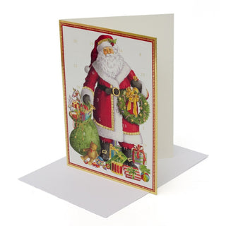 Santa Claus Advent Calendar Card with Envelope | Christmas Advent Calendar