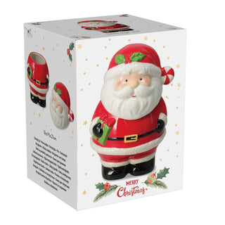 Santa Claus Christmas Storage Jar | Ceramic Cookie Jar Biscuit Barrel with Lid
