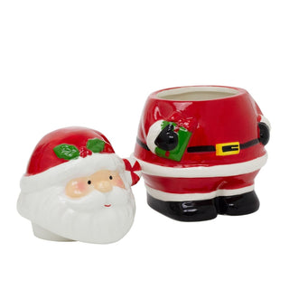 Santa Claus Christmas Storage Jar | Ceramic Cookie Jar Biscuit Barrel with Lid
