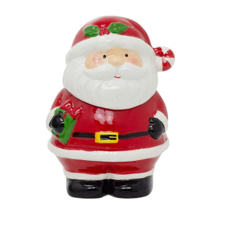 Santa Claus Christmas Storage Jar | Ceramic Cookie Jar Biscuit Barrel with Lid