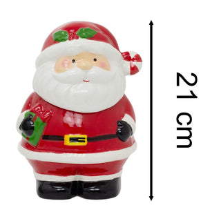 Santa Claus Christmas Storage Jar | Ceramic Cookie Jar Biscuit Barrel with Lid