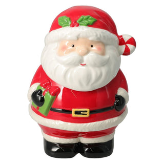 Santa Claus Christmas Storage Jar | Ceramic Cookie Jar Biscuit Barrel with Lid