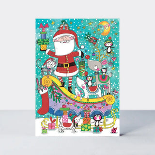 Santa Sleigh Advent Calendar Greetings Card | Christmas Advent Calendar
