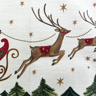 Santa's Sleigh Christmas Table Runner, Gisela Graham Festive Fabric 140cm x 40cm
