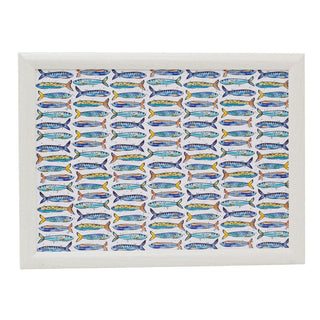 Sardines Lap Tray with Cushion, 43cm Nautical Bean Bag Cushioned Padded Laptray