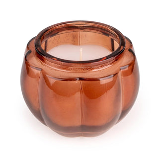 Scented Candle in Glass Pumpkin Holder, 9.5cm Amber Lidded Halloween Candle