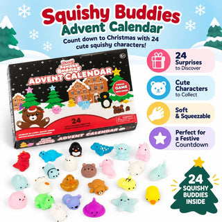 Scrunchems Squishy Buddies Christmas Advent Calendar, 24 Squishy Characters