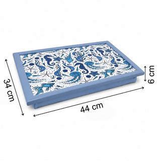 Sea Life Lap Tray with Bean Bag Cushion, 44x34cm Nautical Padded Laptray