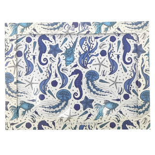 Sealife Set of 4 Placemats, 29cm Blue Sea Creature Rectangle Table Place Mats