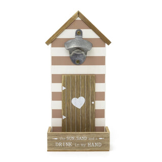 Seashore Beach Hut Bottle Opener | Wall Mounted Bottle Opener With Cap Catcher