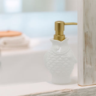 Seashore Fish Shaped Soap Dispenser | Nautical Bathroom Hand Soap Dispenser