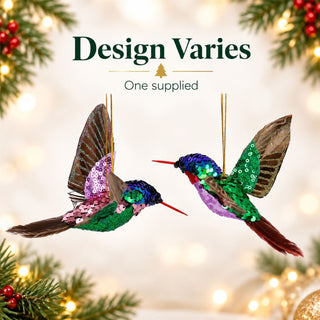 Sequin Hummingbird Hanging Christmas Tree Decoration Gisela Graham 17cm