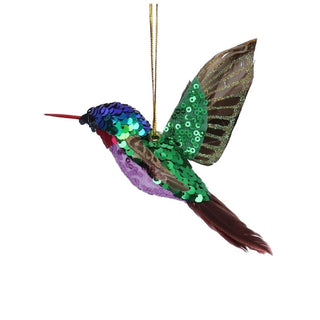 Sequin Hummingbird Hanging Christmas Tree Decoration Gisela Graham 17cm
