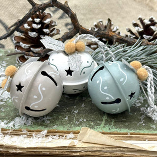 Set of 12 Small Pastel Jingle Bell Baubles Jingle Bell Christmas Tree Ornaments