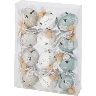 Set of 12 Small Pastel Jingle Bell Baubles Jingle Bell Christmas Tree Ornaments