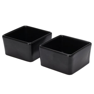 Set of 2 Black Ceramic Dip Bowls | 2 - Piece Set for Snacks, Sauces & Appetisers