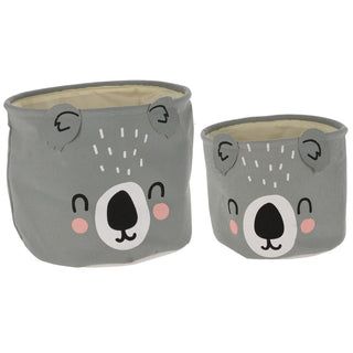 Set Of 2 Childrens Fabric Storage Baskets | Kids Toy Storage Boxes - Koala
