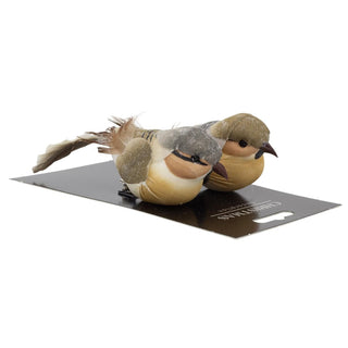 Set of 2 Clip on Birds | 2 - piece Christmas Tree Bird Ornaments with Silver Clip