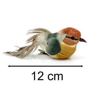 Set of 2 Clip on Birds | 2 - piece Christmas Tree Bird Ornaments with Silver Clip