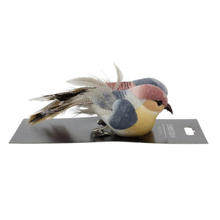 Set of 2 Clip on Birds | 2 - piece Christmas Tree Bird Ornaments with Silver Clip