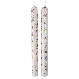 Set of 2 Deck the Halls Advent Dinner Candles | Christmas Advent Candles - 25cm