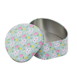 Set of 2 Easter Egg Shaped Tins | 11cm Decorative Easter Storage Tins for Treats