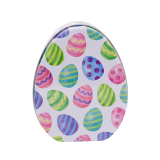Set of 2 Easter Egg Shaped Tins | 11cm Decorative Easter Storage Tins for Treats