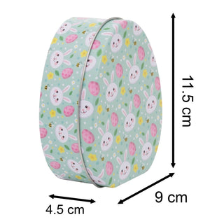 Set of 2 Easter Egg Shaped Tins | 11cm Decorative Easter Storage Tins for Treats