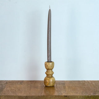 Set Of 2 Mango Wood Candlesticks | 2 Piece Rustic Dinner Candle Stick Holders