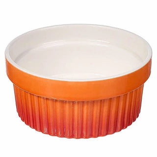 Set of 2 Orange Ceramic Ramekins, 260ml Individual Oven Proof Baking Dishes for Souffles