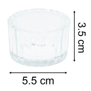 Set of 2 Ribbed Tea Light Candle Holders | Clear Glass Tealight Candle Holders