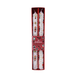 Set of 2 The Nutcracker Advent Dinner Candles | Christmas Advent Candles - 25cm