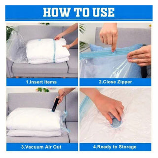 Set Of 2 Vacuum Pack Bags | Airtight Storage For Clothes, Duvets & Travel