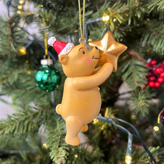 Set of 2 Winnie The Pooh & Piglet Christmas Decorations, Resin Gisela Graham