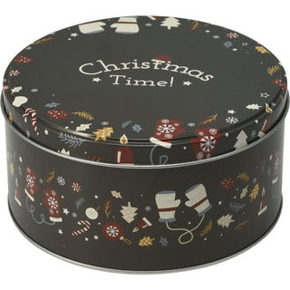 Set of 3 Christmas Storage Tins | 3 - piece Festive Round Kitchen Nesting Tins