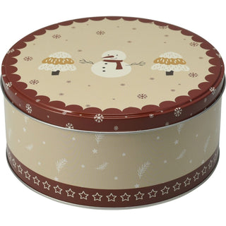 Set of 3 Christmas Storage Tins | 3 - piece Festive Round Kitchen Nesting Tins