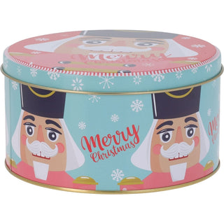 Set of 3 Christmas Storage Tins | 3 - piece Nutcracker Round Kitchen Nesting Tins