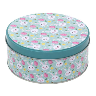 Set of 3 Easter Nesting Tins | 3 - piece Bunny & Easter Egg Round Storage Tins