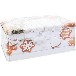 Set of 3 Gingerbread Christmas Storage Tins | Festive Rectangle Nesting Tins